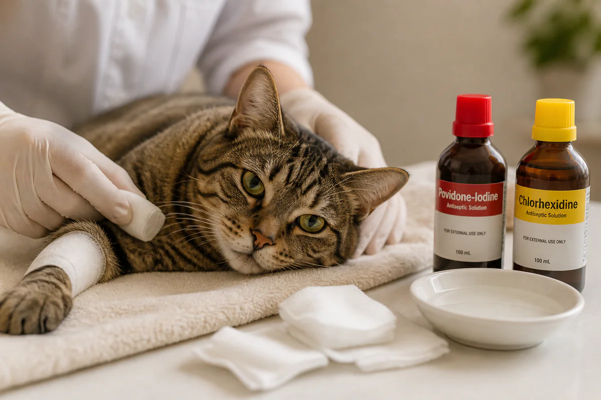 Bétadine rouge ou jaune pour chat : laquelle choisir pour une petite plaie ?