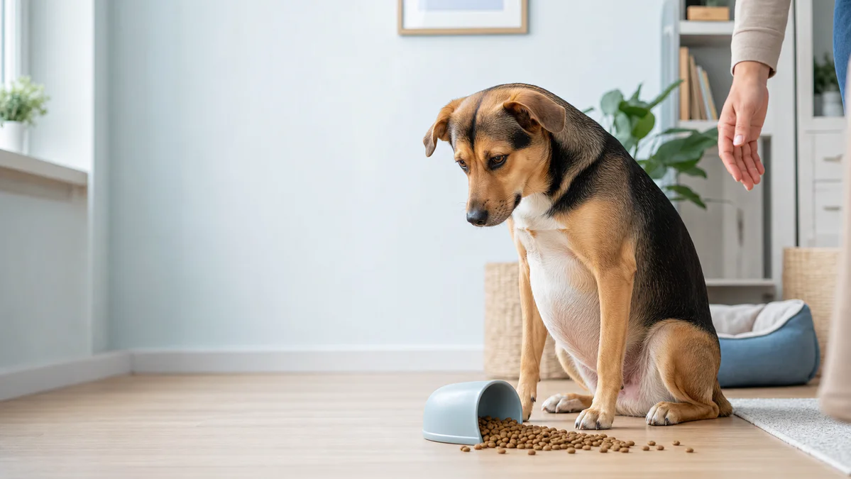 Symptôme chien qui a trop mangé : les signes qui exigent un vétérinaire