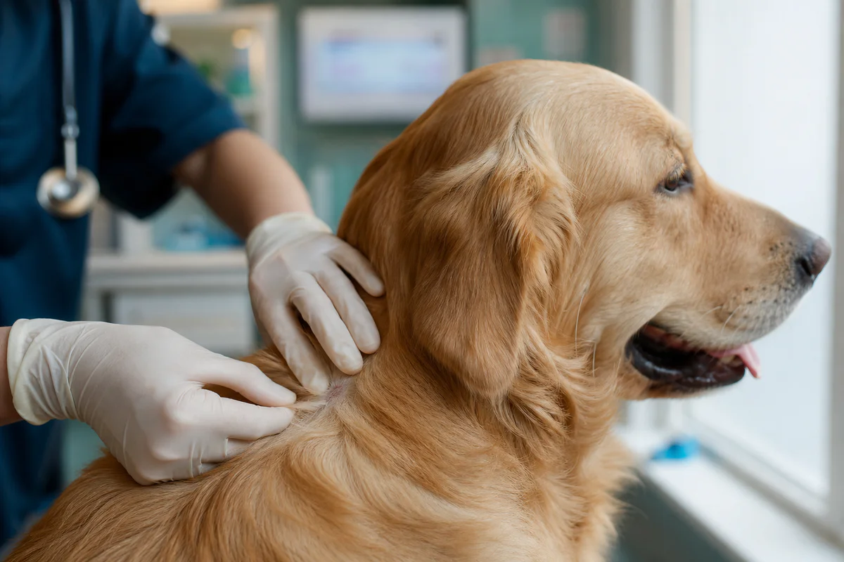 Trou dans la peau du chien cache parfois une lésion profonde