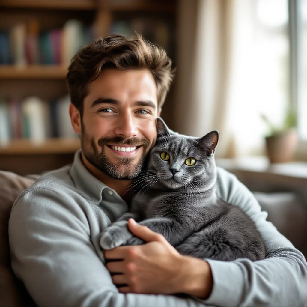 Portrait propriétaire chat
