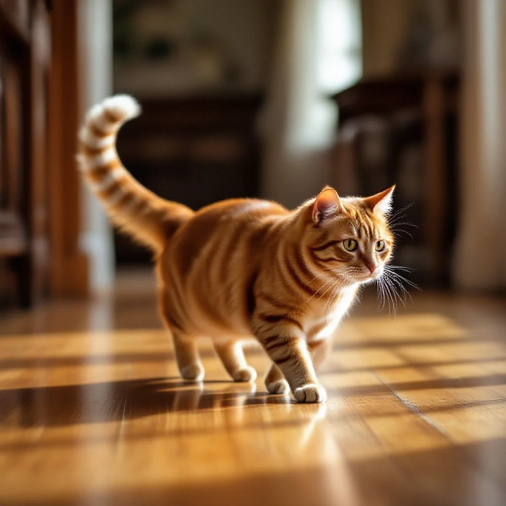 Chat se frottant contre un objet
