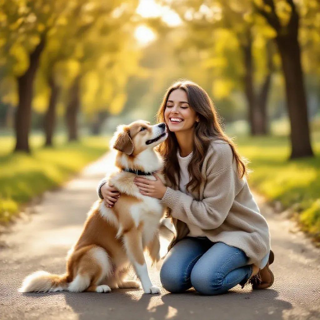 Vieux chien regardant le coucher de soleil