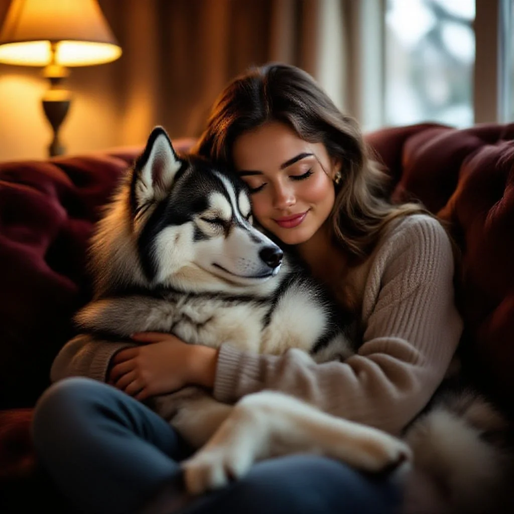 Propriétaire heureux avec son chien, partageant son expérience