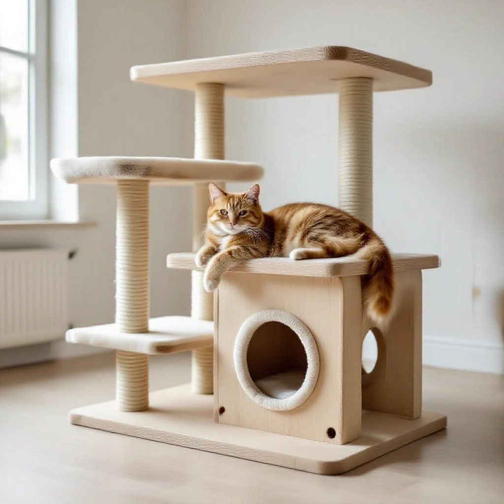 Arbre à chat design en bois