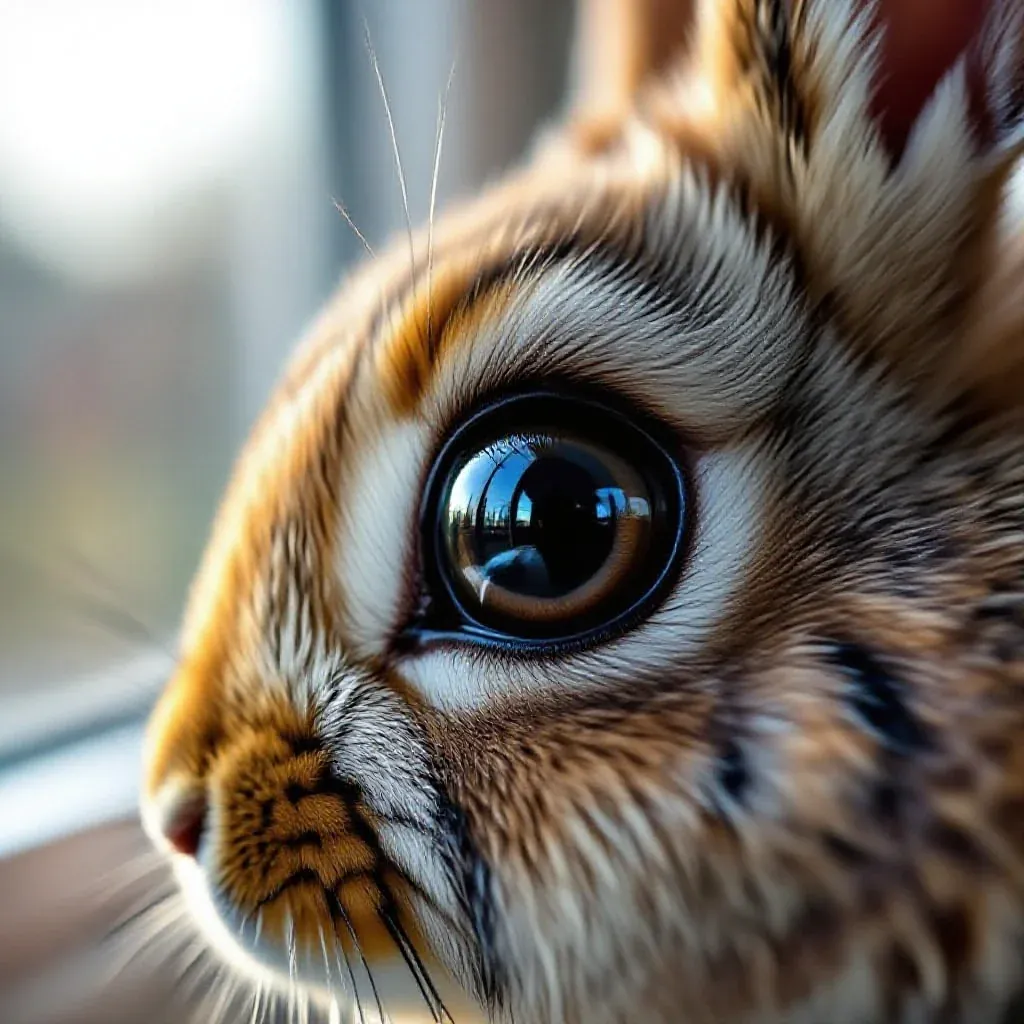 Gros plan sur l’oeil d’un lapin
