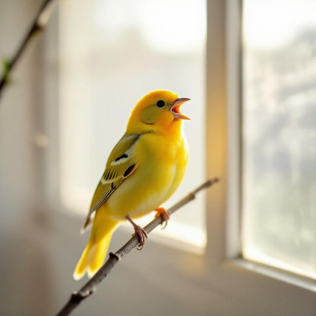 Canari jaune chantant