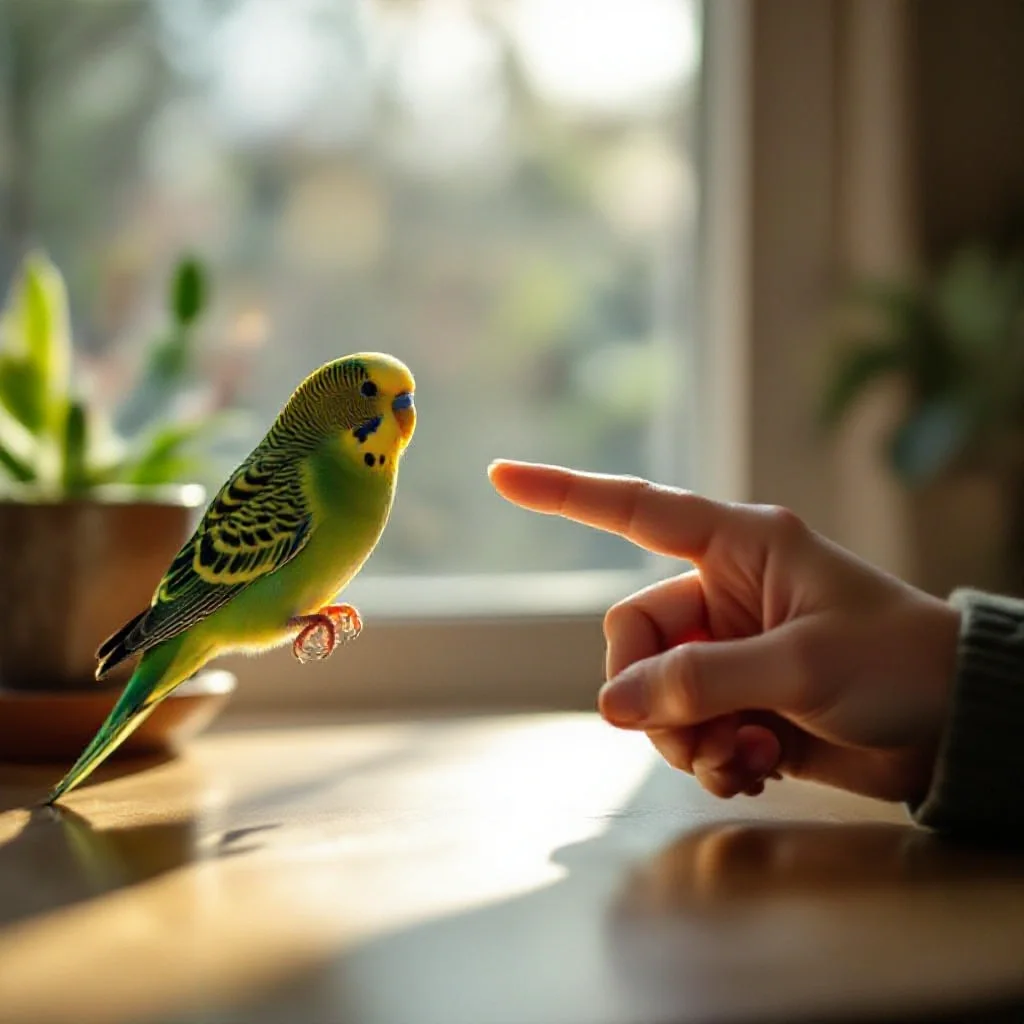 Interaction entre un humain et un oiseau