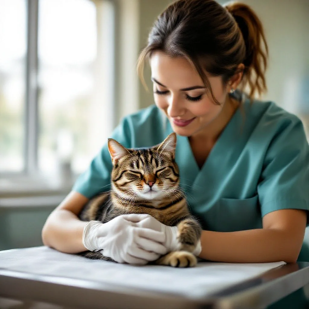Chat recevant des soins