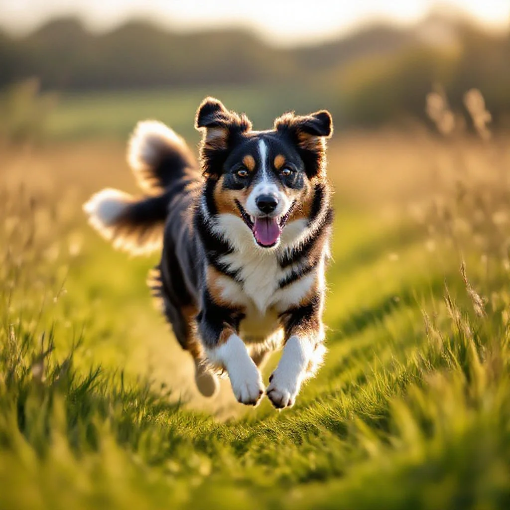 Chien épanoui en extérieur